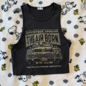 Garage Charcoal Pinstripe Top